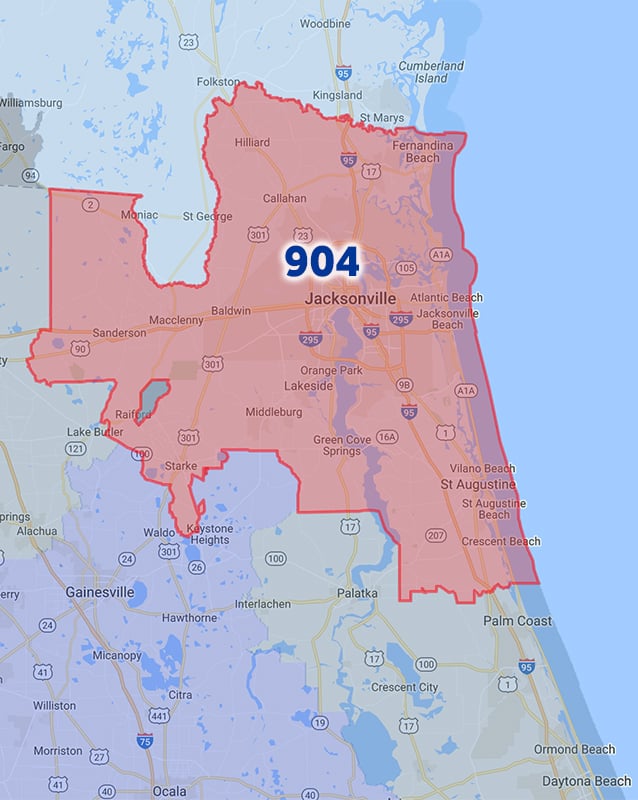 904 area code